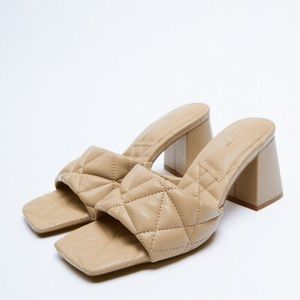 Zara Woman Block Heel Padded Sandals Beige size 40
Brand: Zara